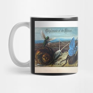 Bizarre Victorian Christmas Racing Insects Greeting Mug